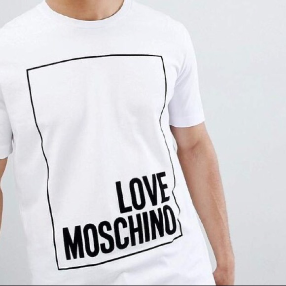 Authentic Love Moschino Box Logo Tee T Shirt Peach Pink - Size US 10 Italy 46 - Picture 7 of 7